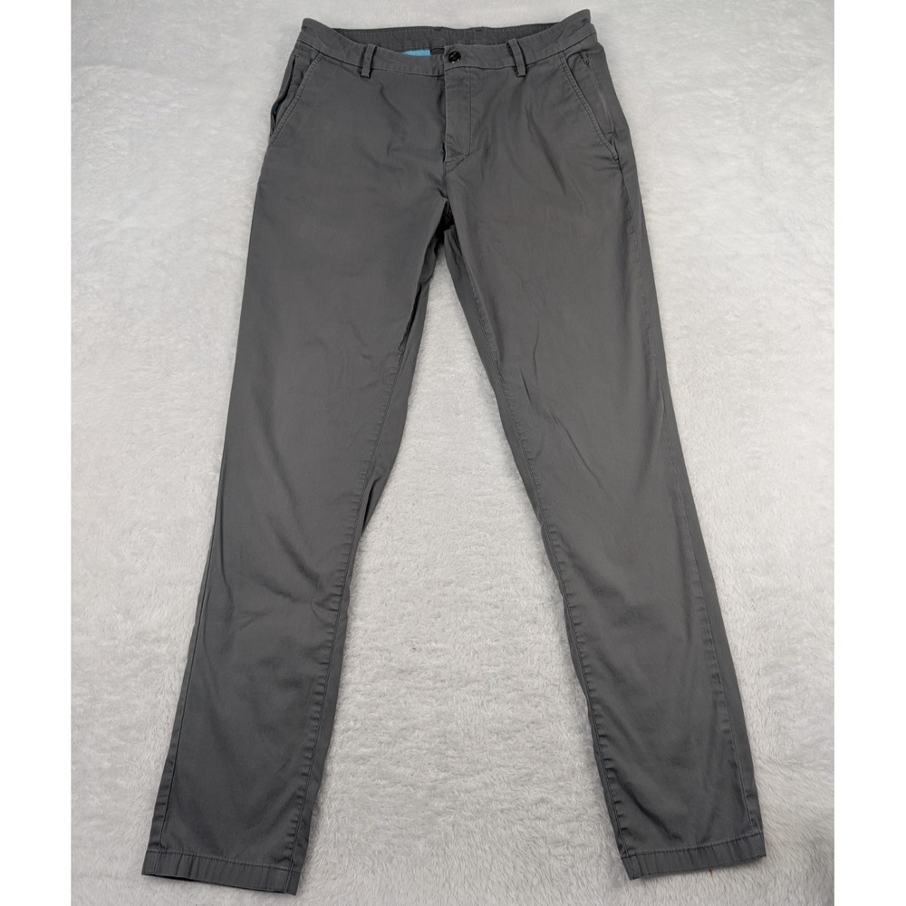 Bird Dogs Pants Men's 34x34(32) Gray Stretch Casual Trousers Flat Front